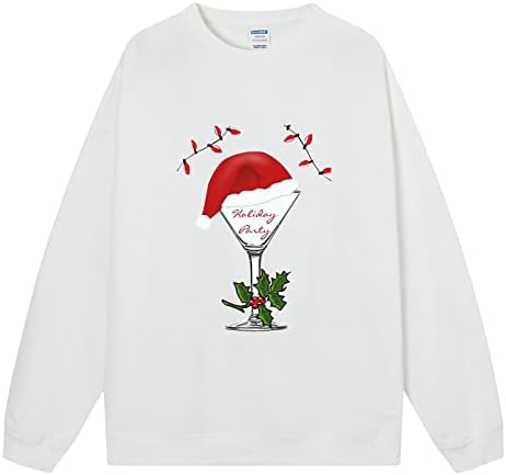 Akollsppnsy Crewneck Sweatshirt Mulheres de Natal Prind Boat Camise