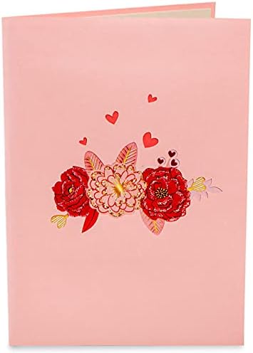 Paper Love Floral Letter Pop -up Card, cartões de felicitações 3D feitos à mão, para o dia das mães, pensando em você, todas as