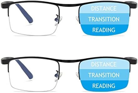 MMOWW Multifocal Reading Reading Glasses Men Blue Blocking Readers com TR templos 2 pacote preto