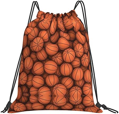 Aseelo Basketball Orange Saco de mochila de ginástica à prova d'água laranja para homens e mulheres, esportes de ginástica Daypack de