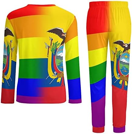 Pijama de bandeira do LGBT Pride Ecuador Conjunto de roupas de cabeceira de roupas de noite suaves PJS para homens