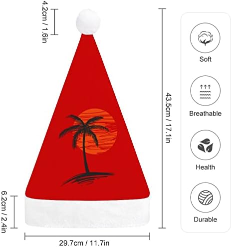 Palmeiras de praia chapéu de natal chapé de chapéu curto com punhos brancos para homens mulheres decorações de festas de férias