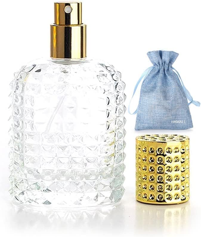 Jjkmall- grosso de 30 ml 1 oz de vidro transparente névoa de ouro fino spray garrafa de perfume de perfume vazio Ferramenta