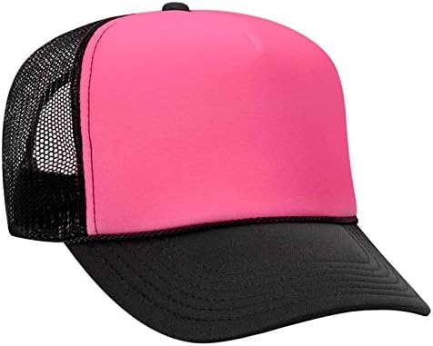 Otto Cap 5 Painel High Crown Mesh Back Trucker Hat Hat Polyster Foam Front