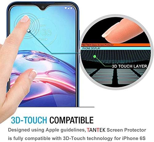 Tantek [Protetor de tela de 3 pacote para Motorola Moto E 2020,6.2 polegadas, filme de vidro temperado, Ultra Clear, Anti Scratch, Bubble Free, Case Friendly