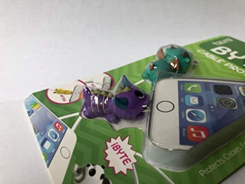 Tzumi Bytes Protetores de cabos para cabo USB iPhone/iPad, animais fofos carregando economia de cabo, acessório