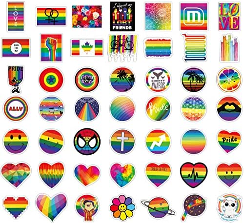 Adesivos de orgulho gay 100pcs lgbtq amor arco -íris adesivos coloridos pacote vinil adesivos à prova d'água para laptop
