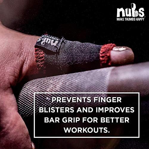 Jerkfit Nubs Mangas de polegar protetor para punho de gancho, levantamento de peso olímpico, levantamento de força, ginástica, prevenir calos, bolhas e lágrimas | Par