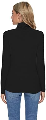 Evagnee feminino de manga longa Turtleneck