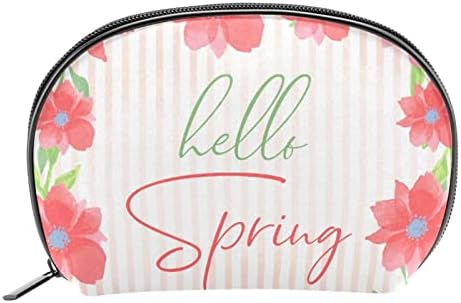 Bolsas de cosméticos para mulheres, bolsas Bolsas Bolsa de maquiagem de maquiagem Bolsa de maquiagem Girls, Hello Spring Flower