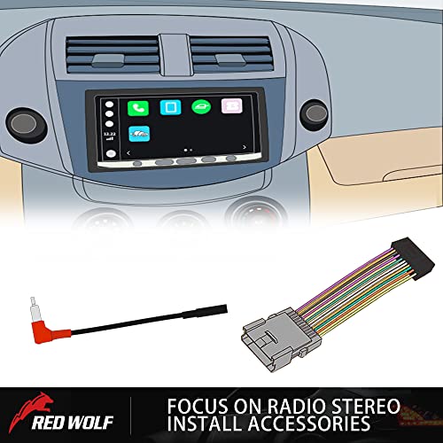 Liga de rádio de carro de lobo vermelho arnês com o adaptador de antena Substituição do plugue do conector para Saturno 2000-2005 L Série/SW/SC/ION/SL VEÍCULOS Adaptador de cabo de fio estéreo