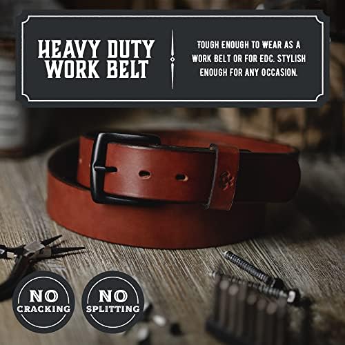 Forge Main Street All American Leather Belt | Feito nos EUA | Cinturão de trabalho pesado dos homens | Cinto EDC