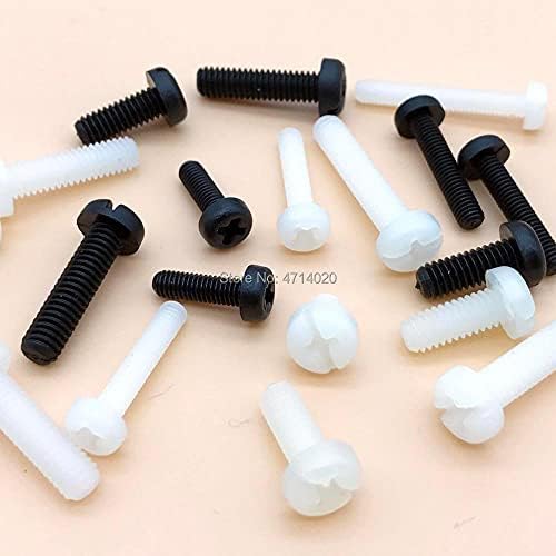 5/10/20/50pcs m2 m2,5 m3 m4 m5 m6 m8 m10 nylon branco preto plástico para phillips pan cross cross redond parafuso parafuso