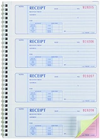 Livro de recibo de dinheiro do Rediform FormGuard, 2,75 x 7 polegadas, 4x100 recibos