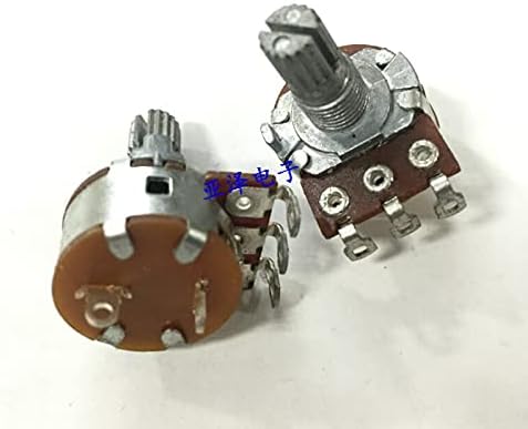 5pcs 16 Tipo potenciômetro único com interruptor B10K Comprimento do eixo de 15mm Potenciômetro ajustável de volume de volume