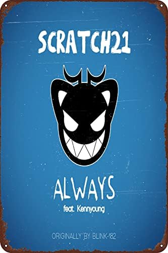 Always Scratch21 12x8 polegadas Metal Signs Music Album - Rock The Walls With Music Album Art for Music Lovers