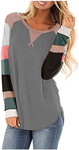Blusa da mulher, túnicas de manga longa superior para mulheres de tamanho comprido túnica de manga longa e camisetas gráficas femininas