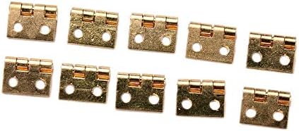 SXNBH 10PCS Mini dobradiças de bronze de bronze Pequenas jóias decorativas de jóias da porta de madeira da porta de cabines com mobiliário de bonecas de unhas accs