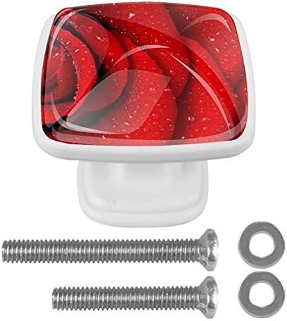 Botões de gaveta de cerveja para meninos botões de cômoda de rosa vermelha botões de gabinete de vidro de cristal 4pcs impressão botões