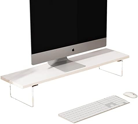 Monitor de acrílico Stand, riser de monitor de computador transparente para mesa, tamanho padrão do suporte para comprimidos para PC, para armazenamento de teclado, laptop, casa, escritório