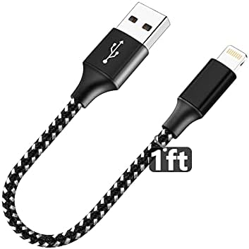 USB C a USB C Cabo de carregador rápido 1 pés, cabo curto tipo C, cabo de carregamento rápido certificado pela Apple