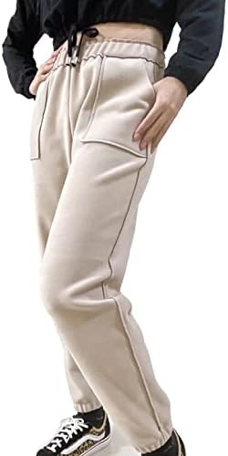 Momoalways Sweatpante Mulheres com bolsos elásticos confortáveis ​​calças de salão de salas de cintura alta