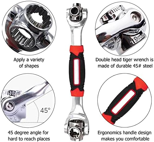 Yuenton Tiger Clean-48 em 1 chave de soquete universal Chave de 360 ​​graus Chave de cabeça rotativa Chave de multifuncionamento Obras