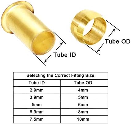 Acumulação de compressão de latão beduan, tubo de 8 mm od*5mm ID do tubo Ferrules de manga de compressão e suporte de tubo