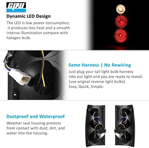 Luzes traseiras de LED CPW Compatível com picape de 1989-1995 Toyota, lâmpada de freio traseiro funcional Substituição Super