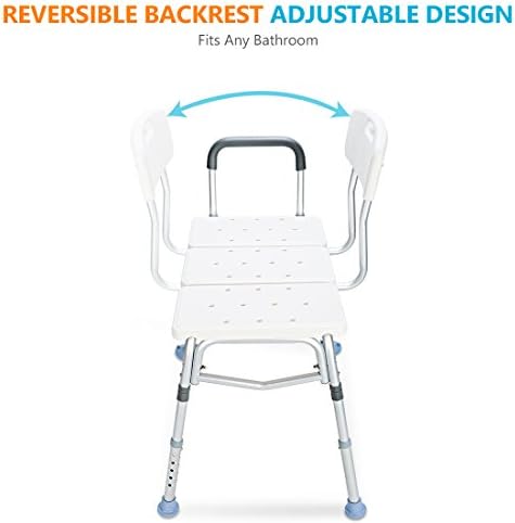 Banco de transferência de banheira para serviço pesado OASISSPACE 500 lb - cadeira de chuveiro de handicap ajustável com