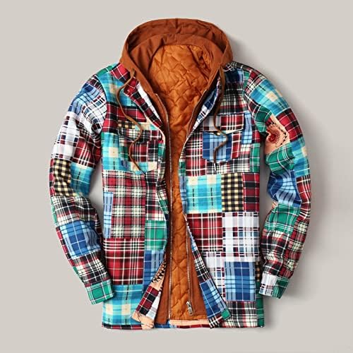 BEUU BIG e alto inverno casacos para homens, jaqueta de camisa de flanela forrada masculina com camisola casual camisetas