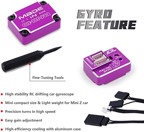 AGFRC GY04M V3 Purple Mini Z Gyros, A11CLS 0,050SEC Mini-Z-Car Servo e AGF-SPV3 Programador