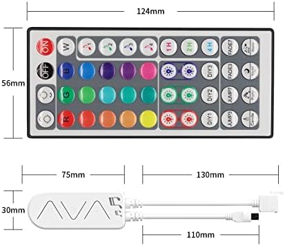 PAUTIX RGB LED TRIP LIGH sem fio Controlador Smart, 44 Keys Remote e App Control Music Sync, Substituído RGB Controller por 12V/24V