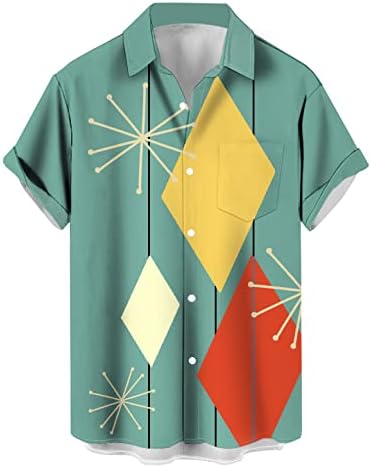 Deer Lady Hawaiian Bowling Shirts para homens de manga curta Button Down Shirt Casual Beach Summer Shirts