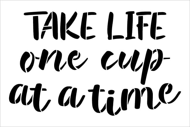 Tire a vida uma xícara de cada vez Word Art Stoncil por Studior12 | Amante de café e chá | Artesanato de cozinha DIY, decoração