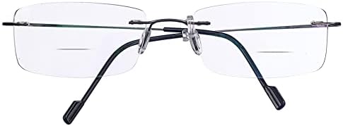 JCERKI BI TAO SUPER LUZ Titanium Bifocal Reading Glasses Men Mulheres Moda Moda Living Lia óculos + Eyewear Case