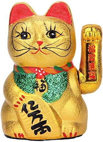 Vanenjoy 7 Beckoning Ceramic Maneki Neko Lucky Fengshui Cat