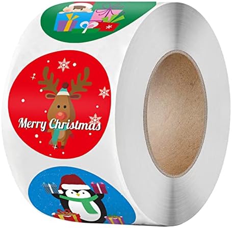 Pacote adesivos de natal decorações de etiquetações presentes 1 rolo 500 adesivos DIY Personalidade Decorações práticas Adesivos de