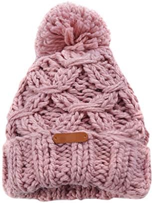 Mulheres tricotadas chapéus de gorro desleixado Capinho de inverno vazio chapéu de cavalo de cavalo de cavalo espessando lã feminina