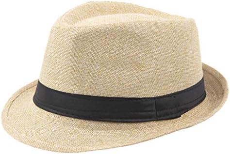 Top respirável chapéu de sol jazz chapéu de linho Curlystraw chapéu masculino chapéu de beisebol cadeira chapéu de chapéu preto