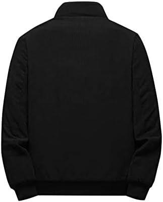 Jackets XinBalove para homens Letra Patched Zip Up Corduroy Thermal Coat