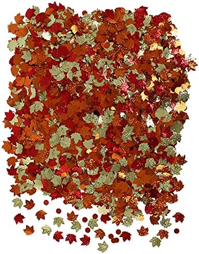 Confetti de folha de festas em massa iconikal, folhas de outono de ação de graças, 1.500 contagens