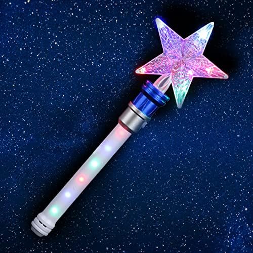 Wand Light Up - Varda de Star Spinning, Wand Spinning Toy para meninas e meninos, Magic Princess Sensory Toy, Independence Day Gift