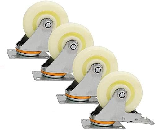 Yiwango Caster Wheels Fixed Industrial Industrial giration Casters Mobiliários Combinete com capacidade total de 200 kg, adequado