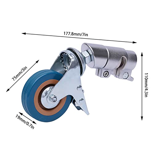 6 PCS Conjuntos profissionais de rodas giratórios de giro de 75 mm de diâmetro aço inoxidável rodas giratórias rodas de giro pesado