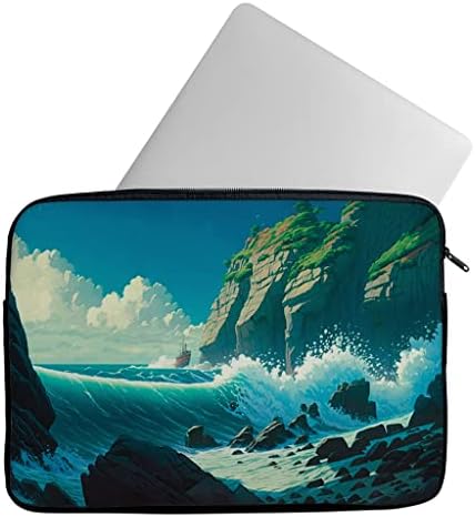 Ocean Shore Mac Book Pro 14 Sleeve - Ocean Print Laptop Sleeve - Art Print Mac Book Sleeve