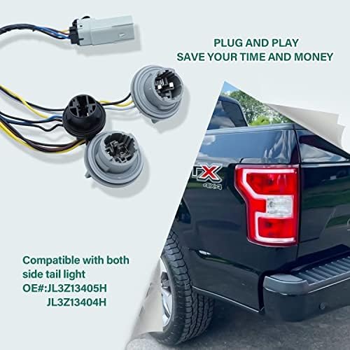Lidnady Tail Light Trow Lamp Socket and Wire Reposição, JL3Z-13412-A, compatível com Ford Pickup F150 F-150 18-20 2018