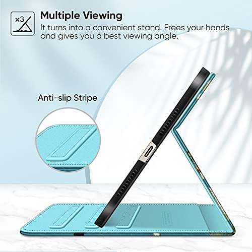 Caso de fólio fintie para iPad mini 6 2021, capa de suporte inteligente com vários ângulos com porta e bolso, sono