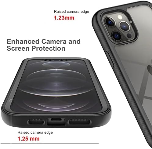 Capa traseira Caso de proteção completo compatível com iPhone 12 Pro Max Hard PC+Soft Silicone TPU 3in1 Tampa de telefone
