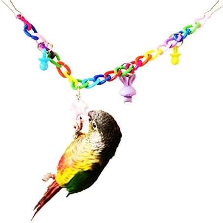 Hypeety Bird Parrot Swing Police Chew pendurado brinquedos acrílicos periquoras Budgie Hammock Suspension Bridge escalando cordas de